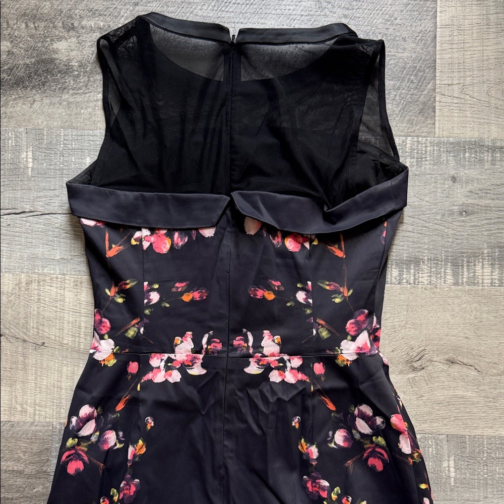 Karen Millen Black Dress with Pink Floral Design - Picture 6 of 9